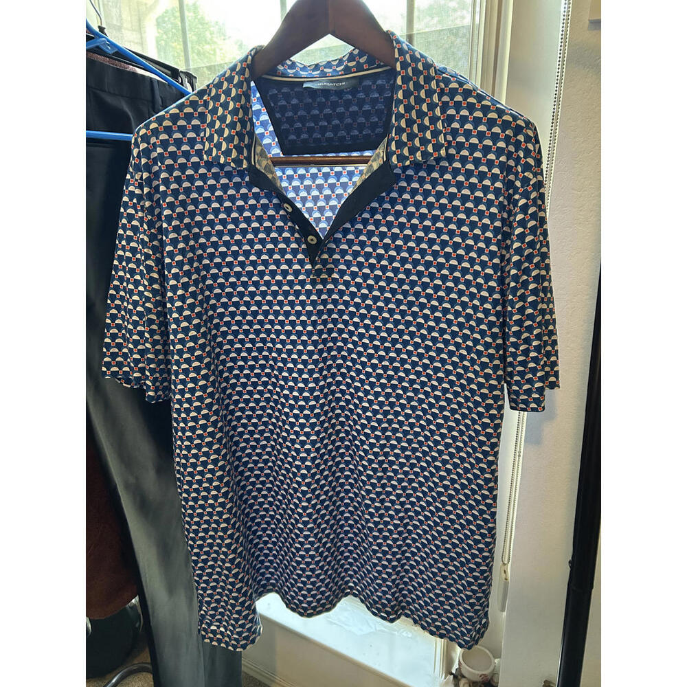 Bugatchi Men's Colorful Pattern Polo Shirt - XXL